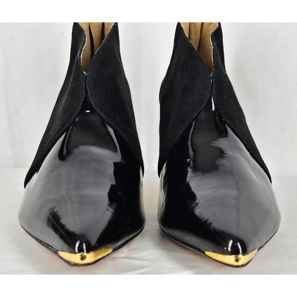 TED BAKER LONDON WOMEN'S BLACK LEATHER HIGH-HEELED ANKLE BOOTS – SIZE 38.5 (8.5) - Picture 6 of 14